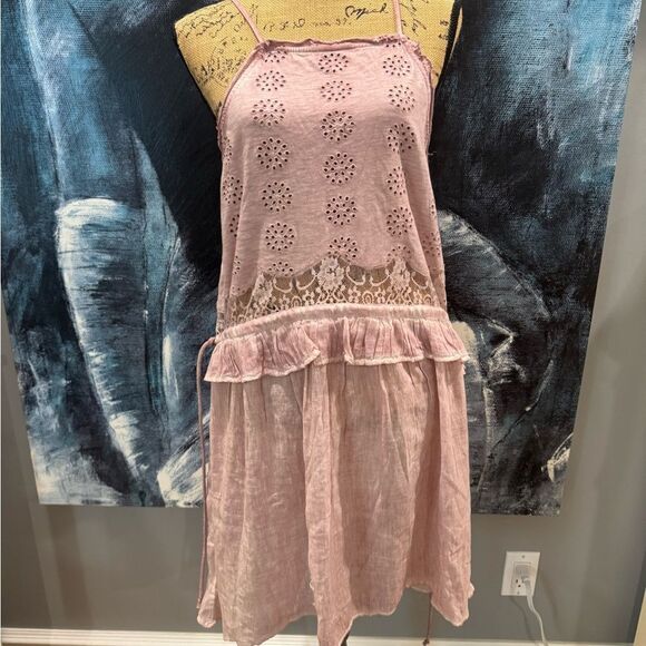 Charming Pink Lace Dress/Tunic - Picture 1 of 8